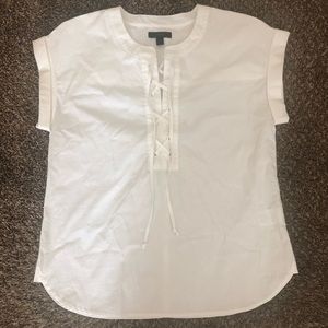 J Crew White Cotton Tie Shirt - Size 2